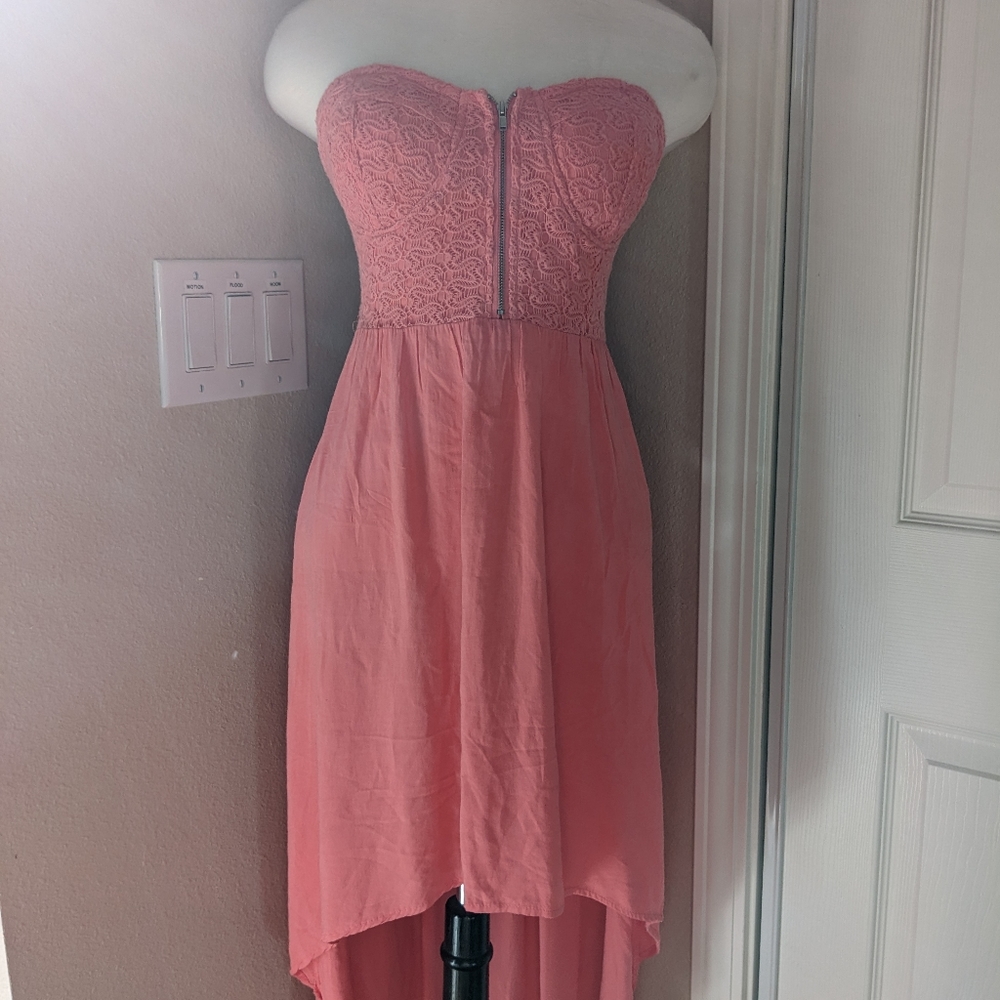 Wet Seal Peach Strapless Dress Size Medii